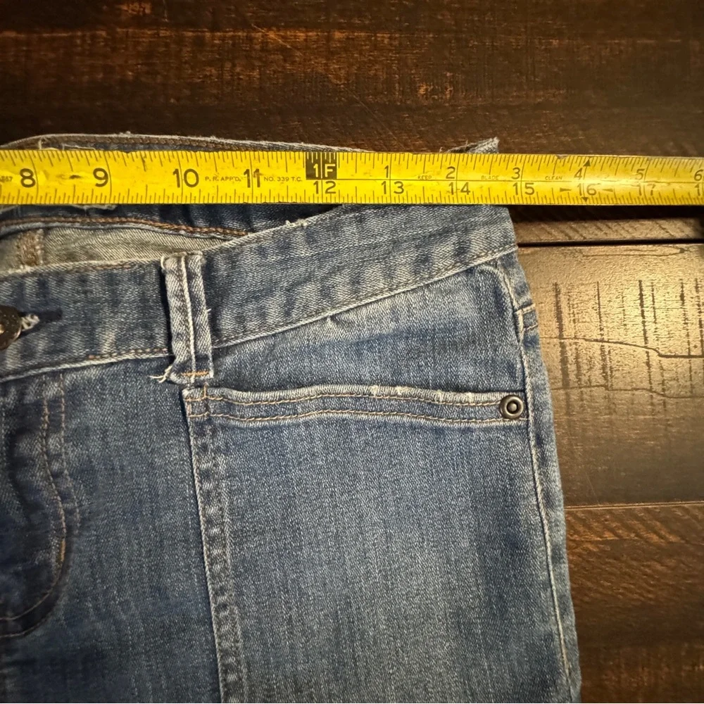 Free People Moto Jeans 28 High Rise Patchwork Utility Pockets Distressed - Picture 14 of 17